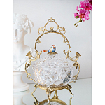 Конфетница с бронзовой ручкой и фарфоровой птичкой на крышке Eden Garden варинант исполнения - 4 | Loft Concept в Орле