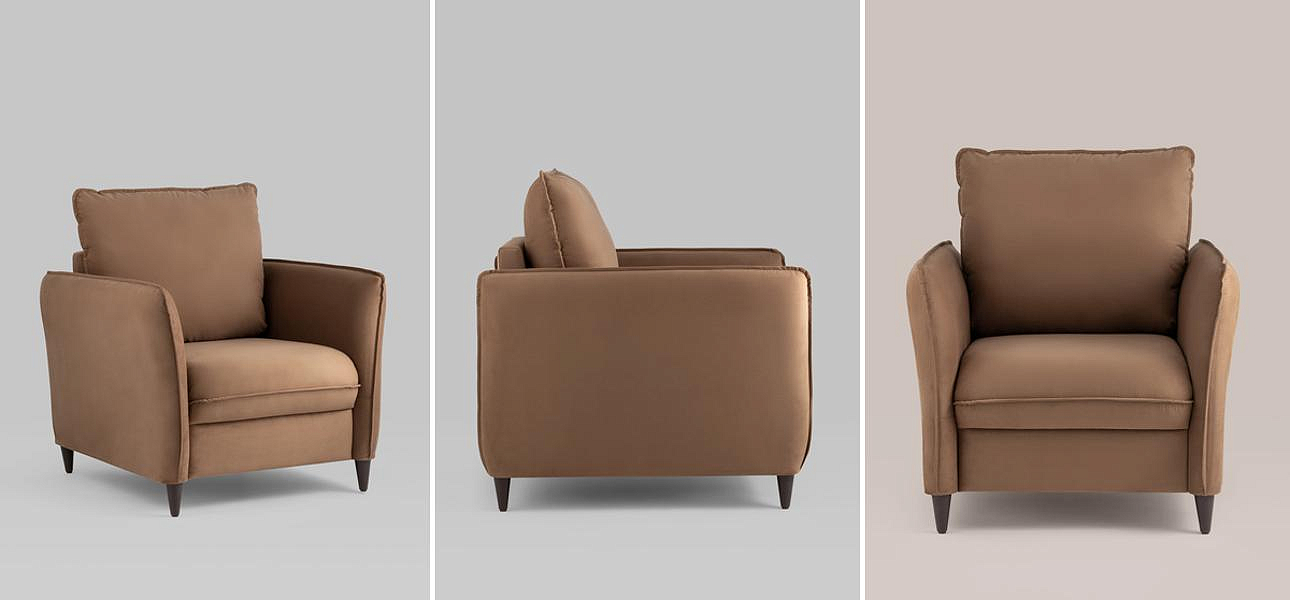 Кресло Bente Mini велюр цвет капучино Кресло Bente Mini велюр цвет капучино - Loft-Concept в Орле