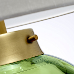 Настольная лампа с шарообразным прозрачным основанием из цветного переработанного стекла и белым цилиндрическим абажуром Elstead Lighting варинант исполнения - 2 | Loft Concept в Орле