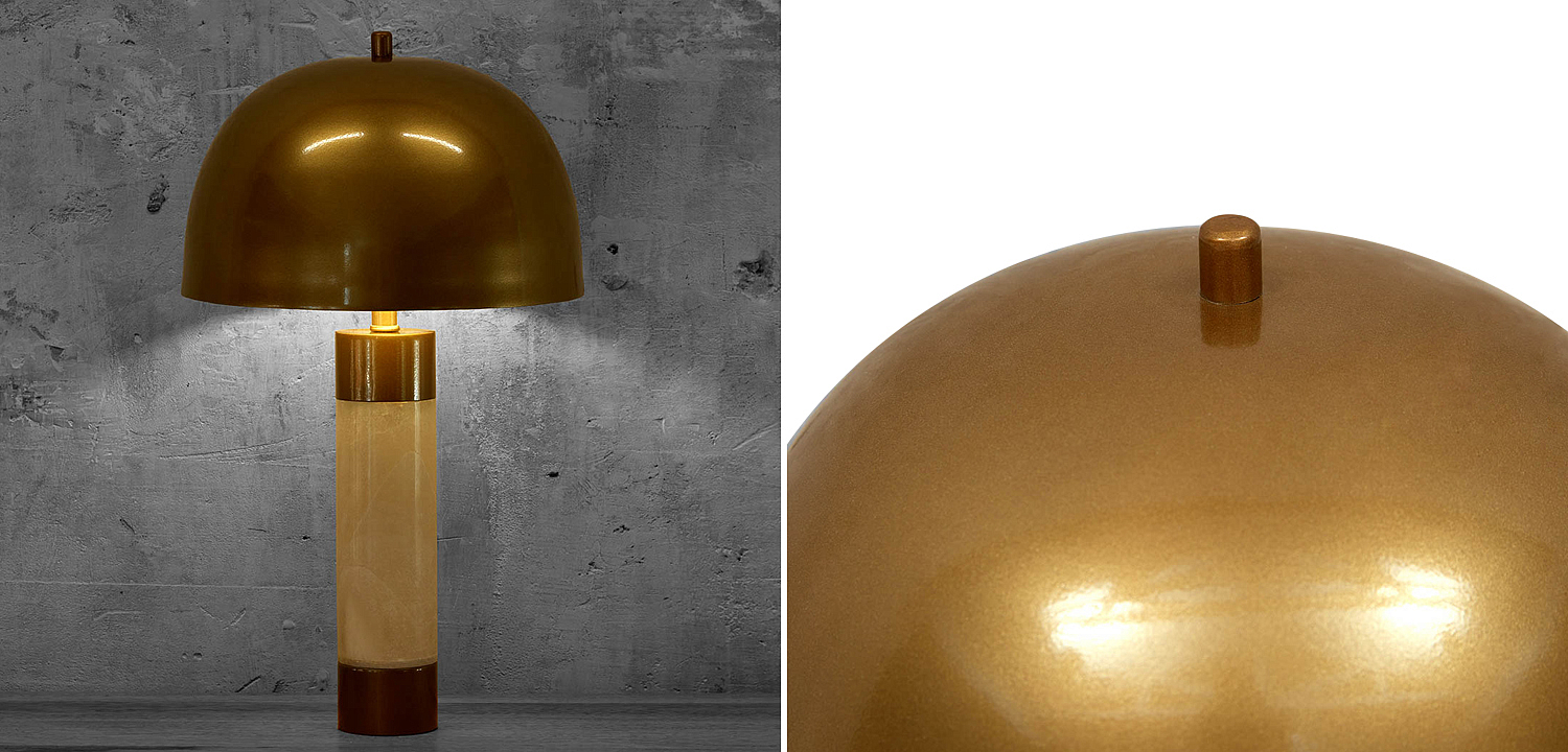 Настольная лампа с металлическим абажуром Gabriela Brass Table Lamp Настольная лампа с металлическим абажуром Gabriela Brass Table Lamp - Loft-Concept в Орле
