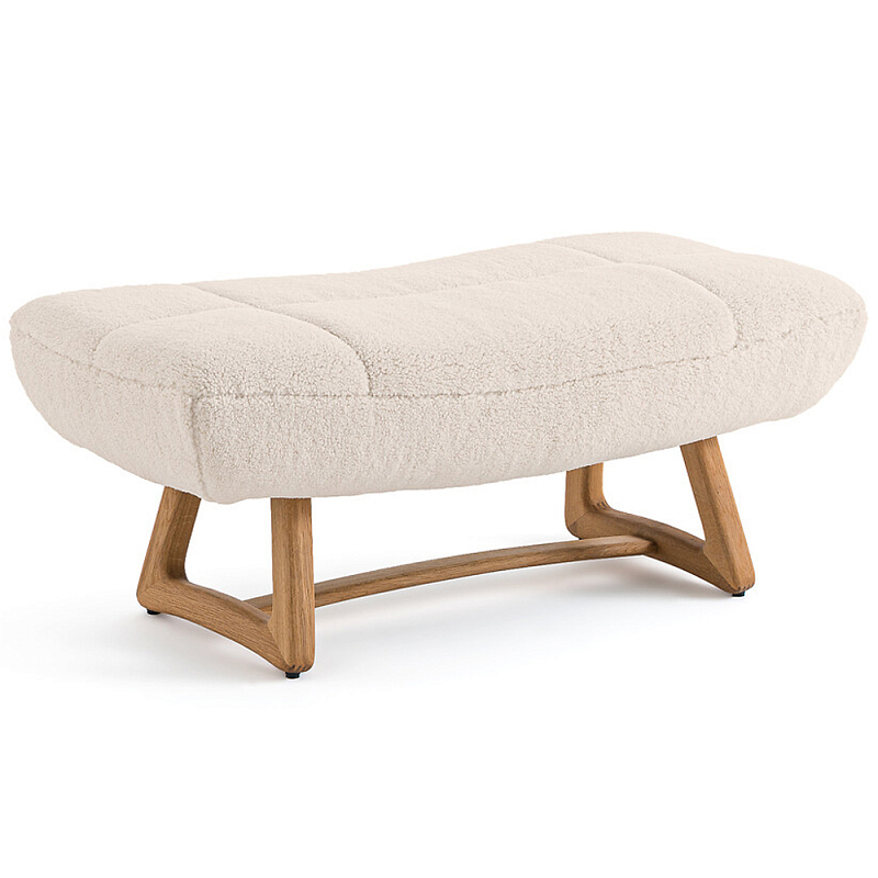Оттоманка с обивкой букле Lino White Boucle Ottoman Золотой дуб Молочный Оттоманка с обивкой букле Lino White Boucle Ottoman Золотой дуб Молочный в Орле | Loft Concept