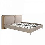 Кровать двуспальная серая с изголовьем из экокожи и ткани Modern Look варинант исполнения - 4 | Loft Concept в Орле