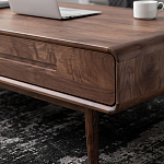 Кофейный стол из массива дерева с выдвижными ящиками Coffee Walnut Table варинант исполнения - 6 | Loft Concept в Орле