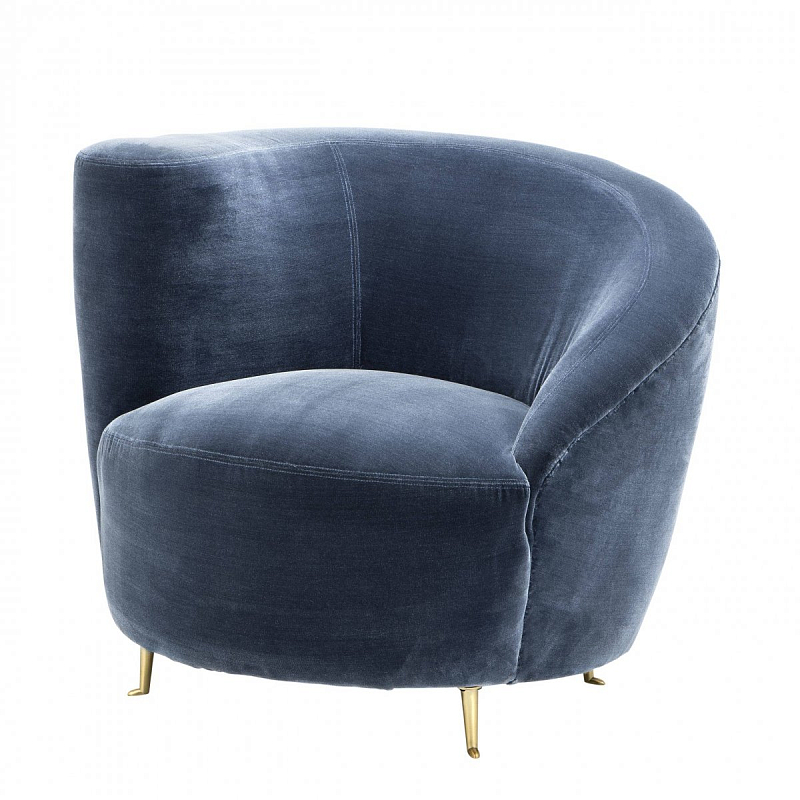 Кресло Eichholtz Chair Khan Синий Латунь в Орле | Loft Concept 