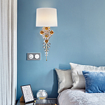 Бра с цветочным основанием и тканевым абажуром Tugella Flower Lamp варинант исполнения - 4 | Loft Concept в Орле