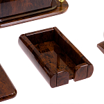 Настольный письменный набор с часами из природного камня обсидиана  Contract Extended варинант исполнения - 5 | Loft Concept в Орле