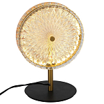 Настольная лампа с плафоном из рельефного стекла Peony Glass Bronze  варинант исполнения - 2 | Loft Concept в Орле