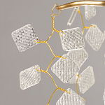 Люстра подвесная золотого цвета с декоративными ветвями и прозрачными рельефными подвесками FAIRYTREE Light варинант исполнения - 10 | Loft Concept в Орле