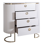 Комод белый овальный с мраморной столешницей Thoroughbass варинант исполнения - 2 | Loft Concept в Орле