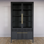 Витрина Primo со стеклянными фасадами и буфетом шпон Черный дуб варинант исполнения - 2 | Loft Concept в Орле