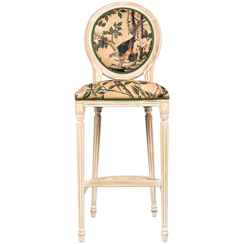 Барный стул Beige and Green Chinoiserie Bar Stool Бежевый Зеленый Барный стул Beige and Green Chinoiserie Bar Stool Бежевый Зеленый в Орле | Loft Concept