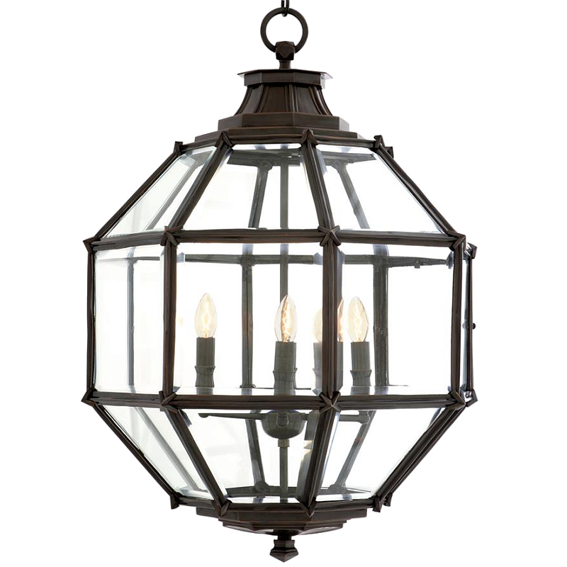 Люстра Lantern Owen Bronze M Темная бронза Прозрачный (Transparent) в Орле | Loft Concept 