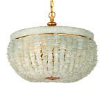 Подвесной светильник с каскадом из стеклянных декоративных элементов на золотом каркасе Shining Sea Glass варинант исполнения - 3 | Loft Concept в Орле