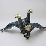 Статуэтка бронзовая пара Павлины синие Bronze Birds варинант исполнения - 1 | Loft Concept в Орле