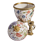 Шкатулка в форме яйца на величественных львах из фарфора с бронзовыми элементами Eden Garden варинант исполнения - 7 | Loft Concept в Орле