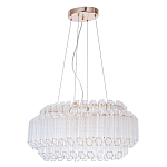 Люстра подвесная многослойная с прозрачными хрустальными трубками и золотистым каркасом Hexagon Tube Light варинант исполнения - 1 | Loft Concept в Орле