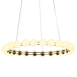 Люстра светодиодная кольцевая с круглыми плафонами белого цвета PEARLS Suspension 48 варинант исполнения - 3 | Loft Concept в Орле