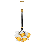 Люстра с 15-ю белыми  плафонами с золотой внутренней поверхностью Hinkley варинант исполнения - 7 | Loft Concept в Орле