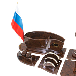 Настольный письменный набор с часами из природного камня обсидиана Competent Leader варинант исполнения - 3 | Loft Concept в Орле