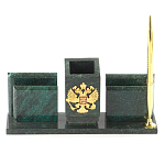 Настольный письменный набор из змеевика с визитницами и ручкой Successful Leader варинант исполнения - 1 | Loft Concept в Орле