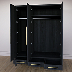 Большой Шкаф Primo Черный дуб с 3 дверьми и 3 выдвижными ящиками варинант исполнения - 8 | Loft Concept в Орле