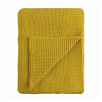 Плед из хлопка жемчужной вязки горчичного цвета Waffle Comfort варинант исполнения - 1 | Loft Concept в Орле