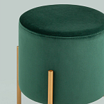 Зеленый пуф на золотистых ножках SANJAY варинант исполнения - 2 | Loft Concept в Орле