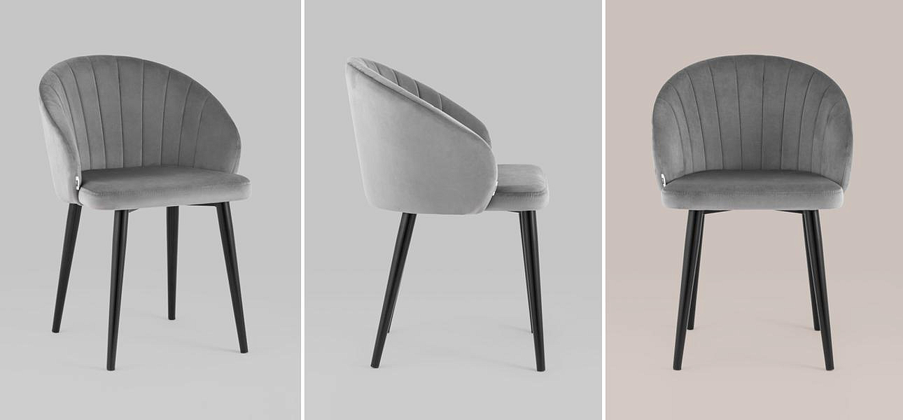 Стул Balsari Chair Светло-Серый Велюр Стул Balsari Chair Светло-Серый Велюр - Loft-Concept в Орле