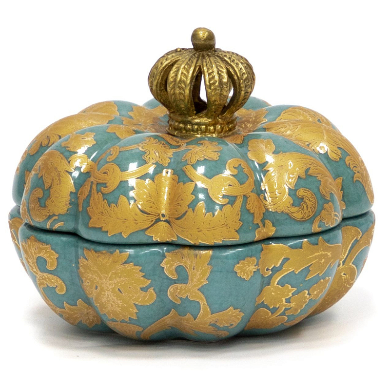 Фарфоровая шкатулка Crown Бронза Голубой Фарфоровая шкатулка Crown Бронза Голубой в Орле | Loft Concept