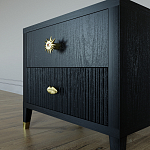 Тумба прикроватная с двумя ящиками Elsa Dreams Black варинант исполнения - 3 | Loft Concept в Орле