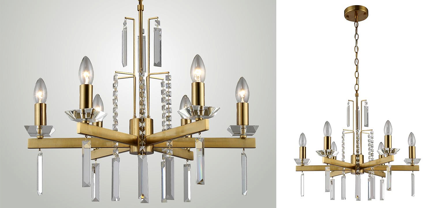 Люстра Vivien Crystal Brass Chandelier 6 Люстра Vivien Crystal Brass Chandelier 6 - Loft-Concept в Орле