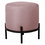 Круглый пуф на металлических ножках с обивкой из рогожки Casey Poof варинант исполнения - 3 | Loft Concept в Орле