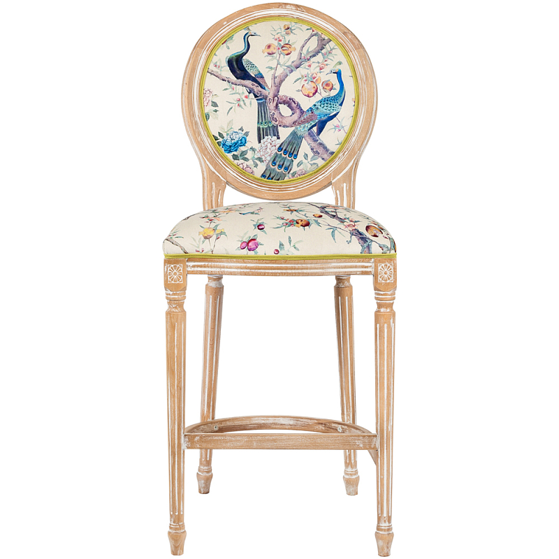 Барный стул из массива бука с изображением птиц и цветов Beige Green Chinoiserie Garden Chair Мульти Бежевый Салатовый Барный стул из массива бука с изображением птиц и цветов Beige Green Chinoiserie Garden Chair Мульти Бежевый Салатовый в Орле | Loft Concept