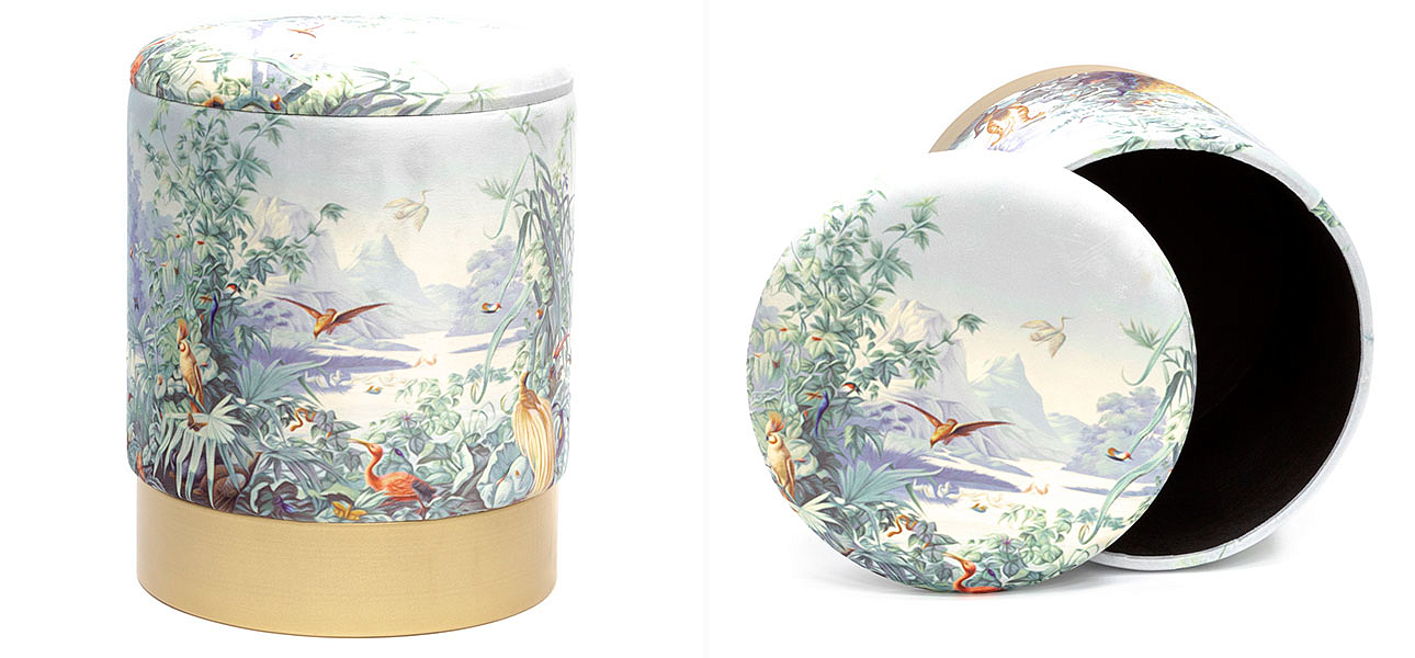 Пуф PUF Jungle Print с крышкой Adrian Пуф PUF Jungle Print с крышкой Adrian - Loft-Concept в Орле