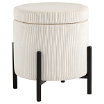 Молочный пуф на черных ножках SANJAY варинант исполнения - 1 | Loft Concept в Орле