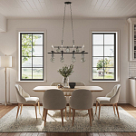 Люстра подвесная с 8-ю лампами и стеклянными круглыми подвесками Currey & Company варинант исполнения - 2 | Loft Concept в Орле