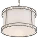 Подвесной светильник в виде барабана с тканевым абажуром и металлическим каркасом Warm Glow варинант исполнения - 2 | Loft Concept в Орле