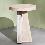 Дизайнерский журнальный стол с круглой каменной столешницей Utezu варинант исполнения - 1 | Loft Concept в Орле