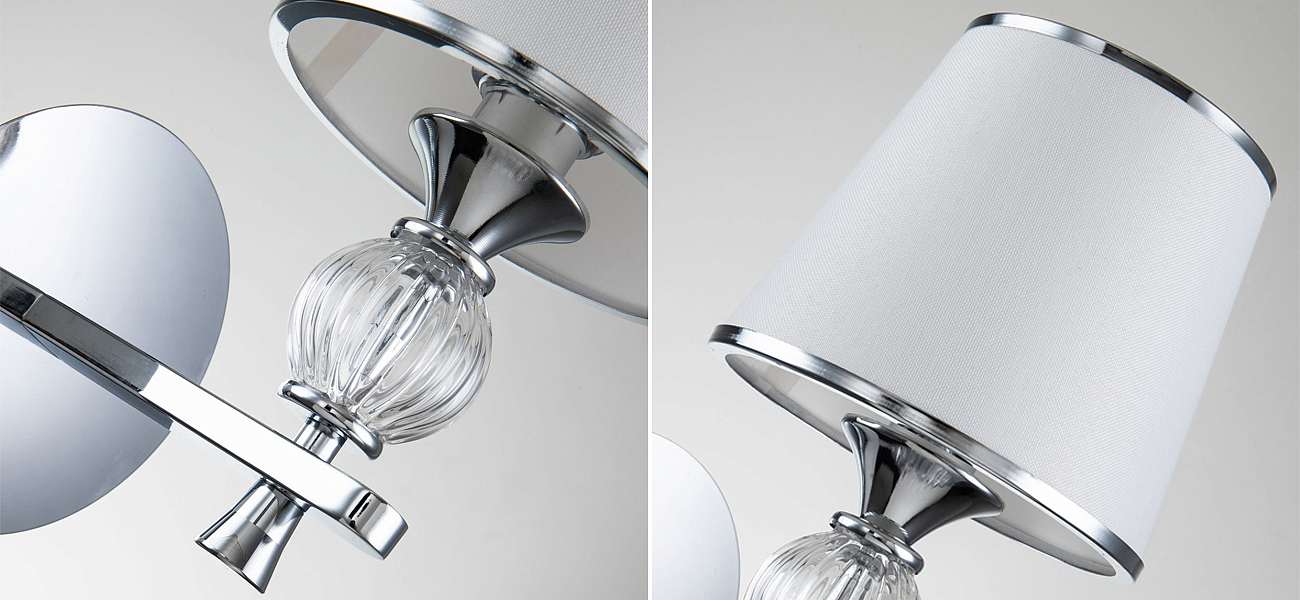 Бра цвета хром с тканевыми плафонами LUMINAIRE Бра цвета хром с тканевыми плафонами LUMINAIRE - Loft-Concept в Орле