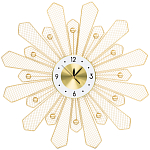 Часы настенные из металла в виде солнца с белым циферблатом Mirror Tower Clock варинант исполнения - 1 | Loft Concept в Орле