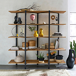 Стеллаж из массива дуба и стали Robson Rack Industrisal Metal Rust варинант исполнения - 4 | Loft Concept в Орле