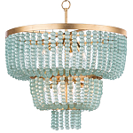 Круглая трехъярусная люстра с подвесками в виде круглых стеклянных бусин Blue Beads Chandelier варинант исполнения - 2 | Loft Concept в Орле