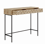 Консоль напольная деревянная с выдвижным ящиком с резным орнаментом HEATON CONSOLE OAK варинант исполнения - 1 | Loft Concept в Орле