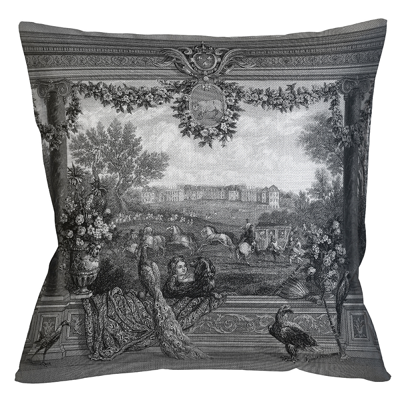 Декоративная подушка Versailles Pillow Черно-белый Бежевый Декоративная подушка Versailles Pillow Черно-белый Бежевый в Орле | Loft Concept