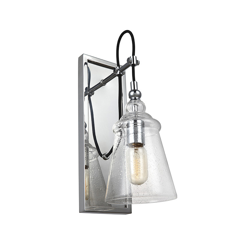 Бра с плафоном в форме колокола из прозрачного стекла с пузырьками Feiss Хром Прозрачное Стекло в Орле | Loft Concept 