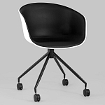 Офисное кресло из пластика с мягким сиденьем Eggshell Black варинант исполнения - 2 | Loft Concept в Орле