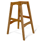 Барный стул со спинкой и подлокотниками на 4-х деревянных ножках Серый Велюр Ava Charm варинант исполнения - 4 | Loft Concept в Орле