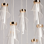 Люстра каскадная с 10-ю прозрачными плафонами Wave Line варинант исполнения - 4 | Loft Concept в Орле