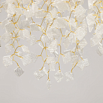 Люстра подвесная золотого цвета с декоративными ветвями и прозрачными рельефными подвесками FAIRYTREE Light варинант исполнения - 8 | Loft Concept в Орле