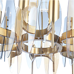 Люстра с вертикальными стеклянными элементами и металлическим каркасом цвета Латунь Vertical Glass варинант исполнения - 4 | Loft Concept в Орле